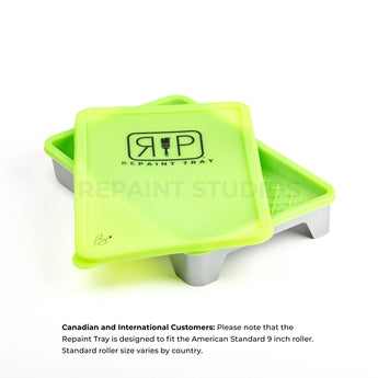 The Repaint Tray Canadian and International Customers: Please note that the Repaint Tray is designed to fit the American Standard 9 inch roller. Standard roller size varies by country.